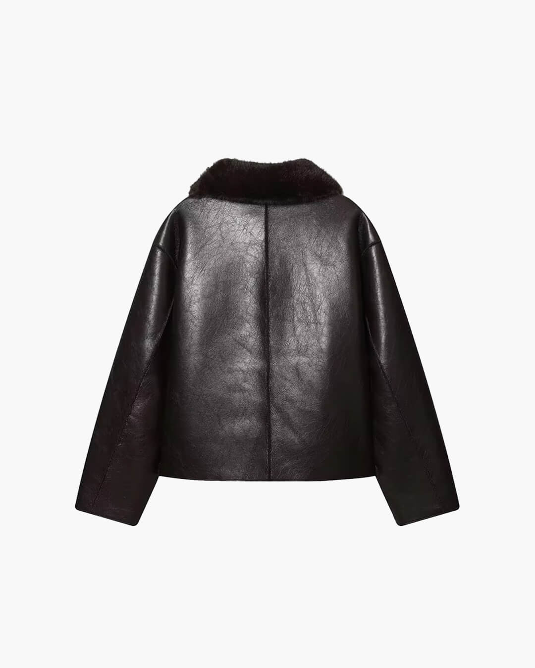 Chaqueta reversible de cuero y piel sintética Joana