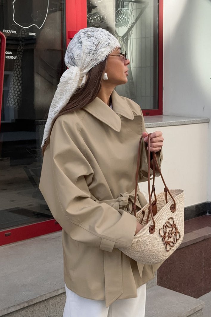 Gabardina cruzada con cinturón Joanna