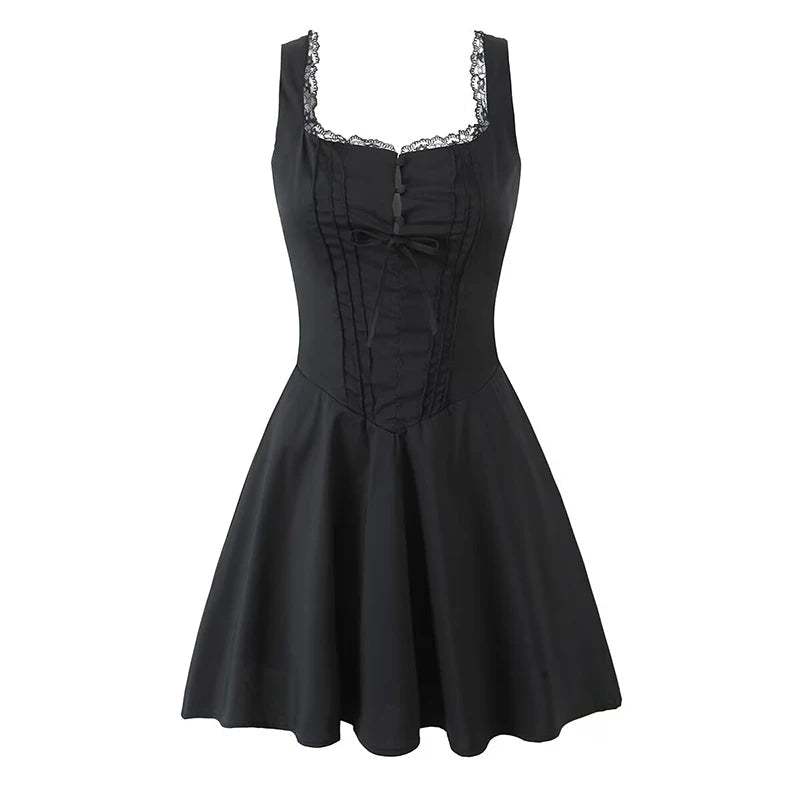 Minivestido vaporoso con cordones Jolie