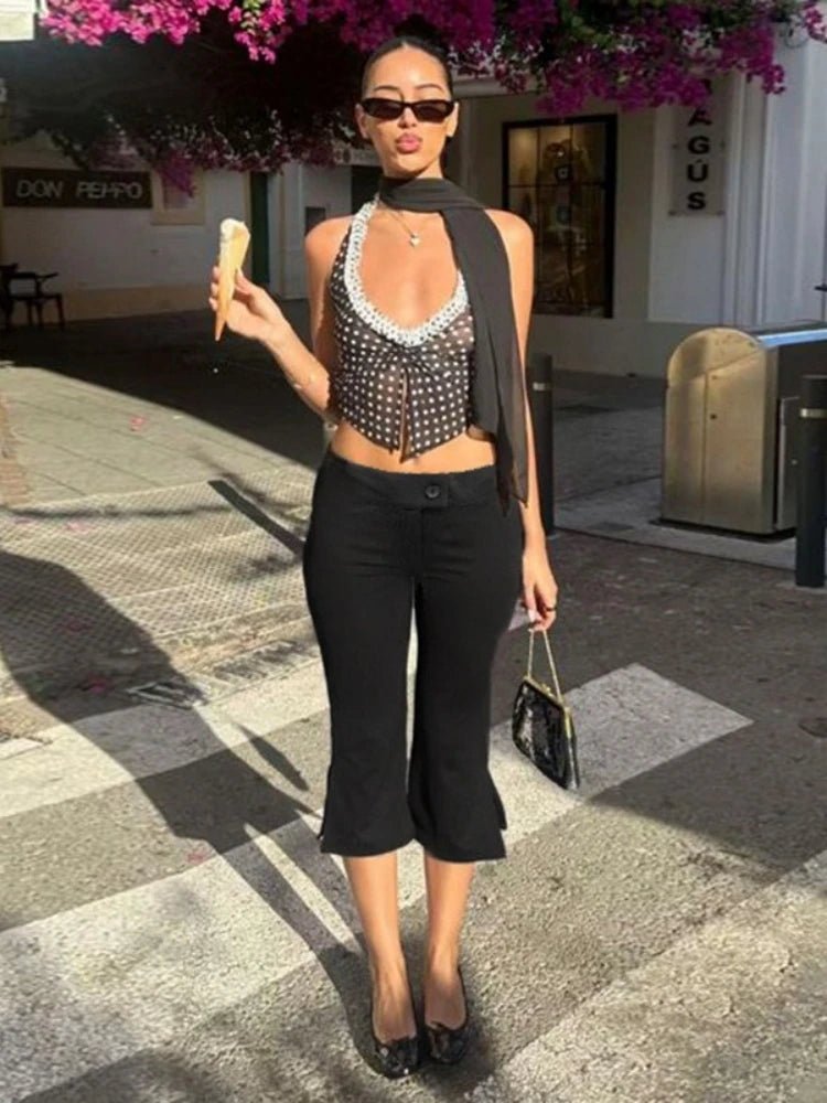 Pantalones capri negros Juliette