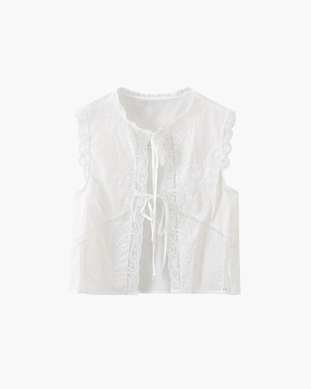 Blusa Juvie bordada con ribete de encaje