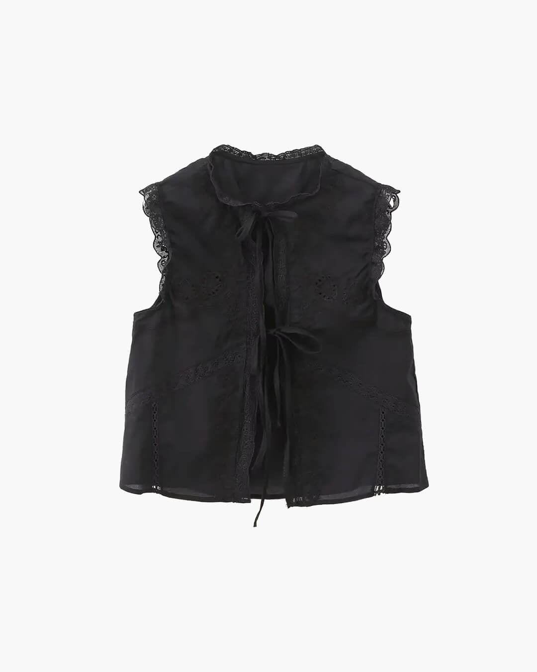 Blusa Juvie bordada con ribete de encaje