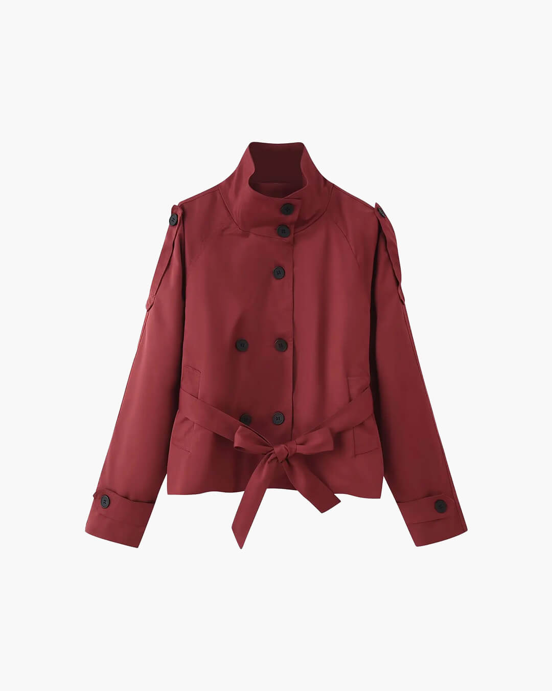 Gabardina corta con cuello mao Kara