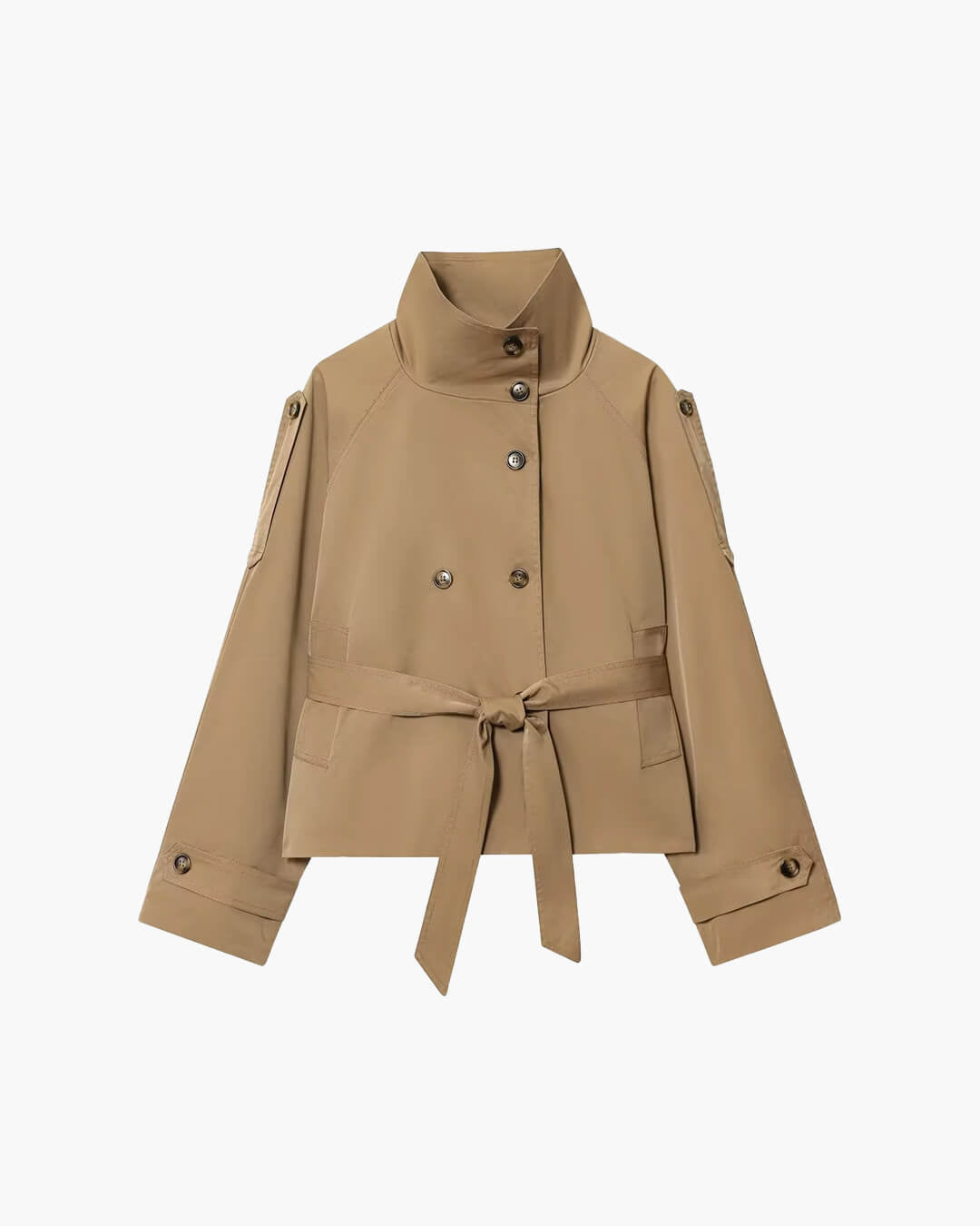 Gabardina corta con cuello mao Kara