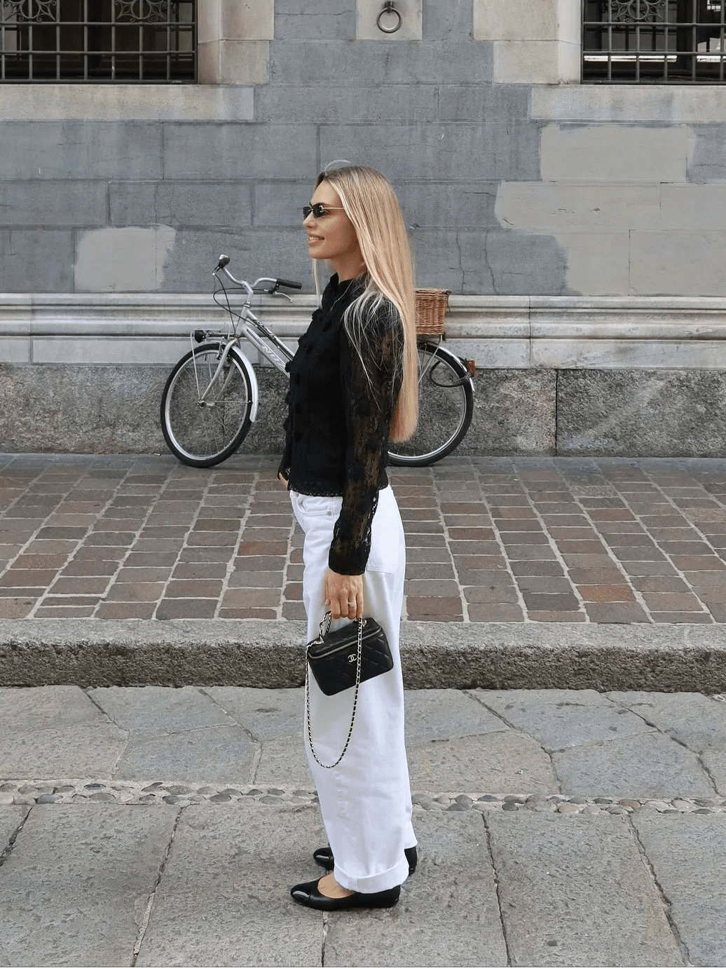 Blusa de encaje con mangas abullonadas Katalina