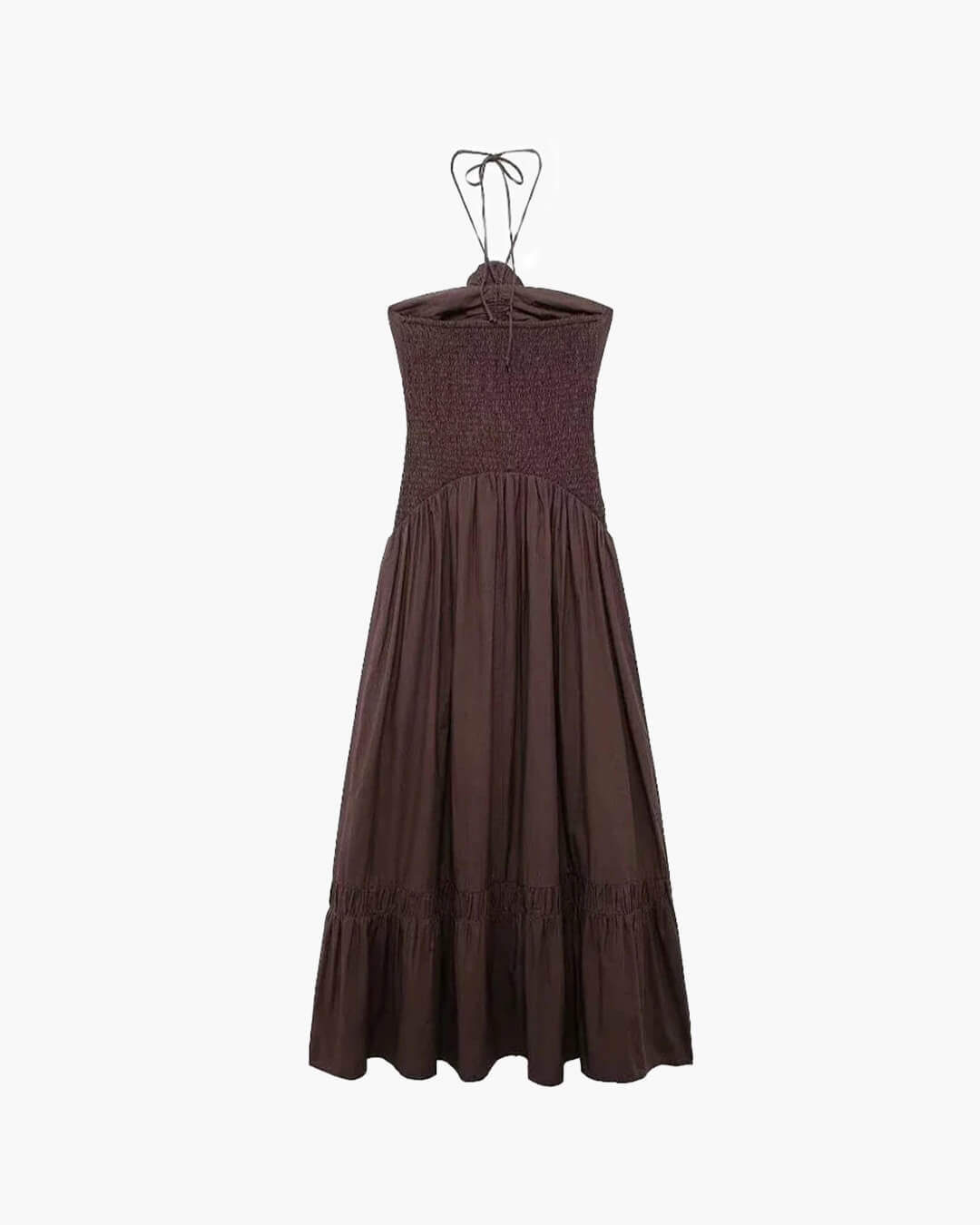 Vestido midi halter con aplique de flores Kate