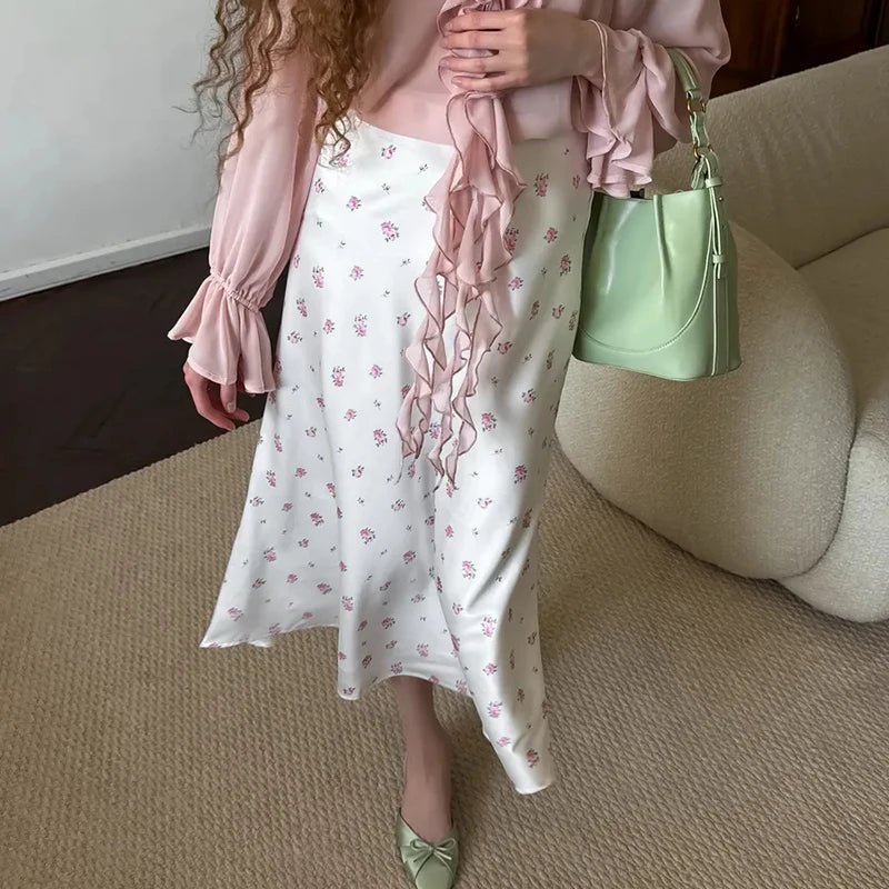 Falda midi Kate de satén estampado y talle alto