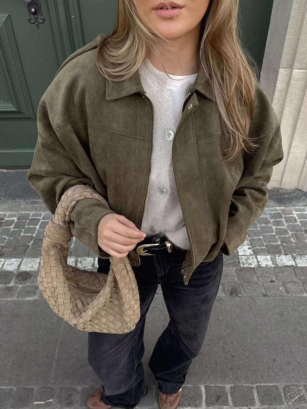 Chaqueta bomber de ante Katherine
