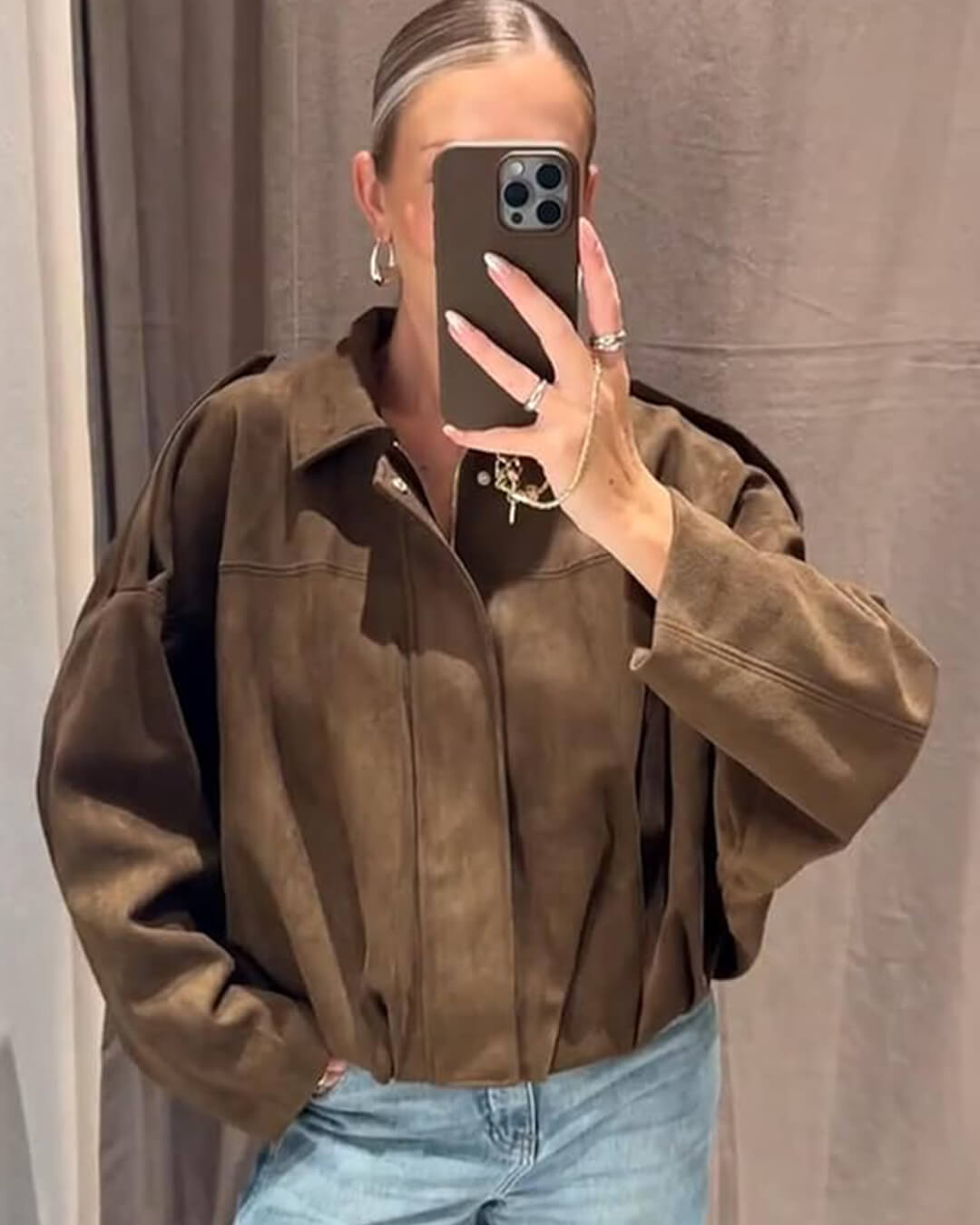 Chaqueta bomber de ante Katherine