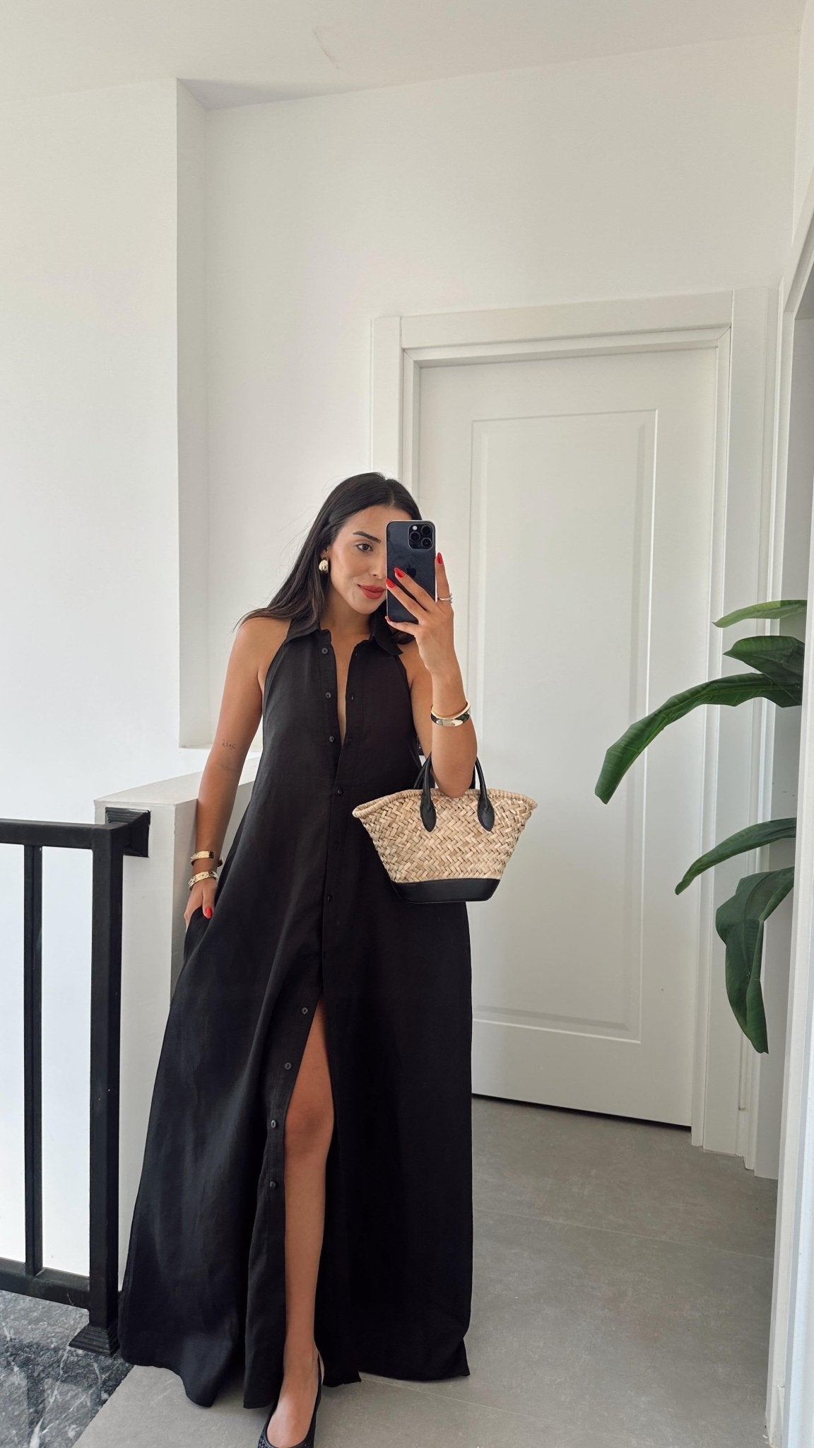 Vestido largo elegante halter Kaya