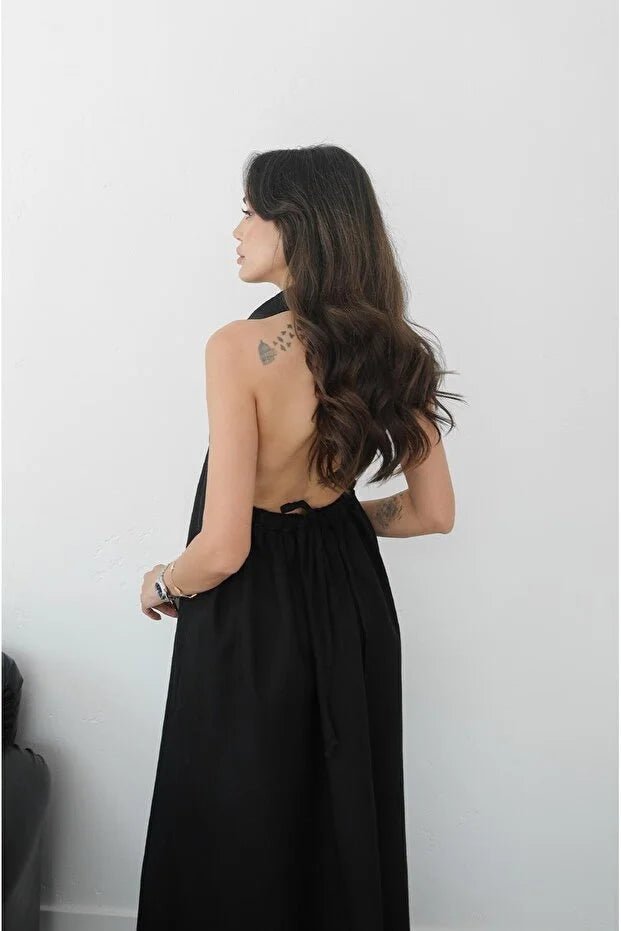Vestido largo elegante halter Kaya