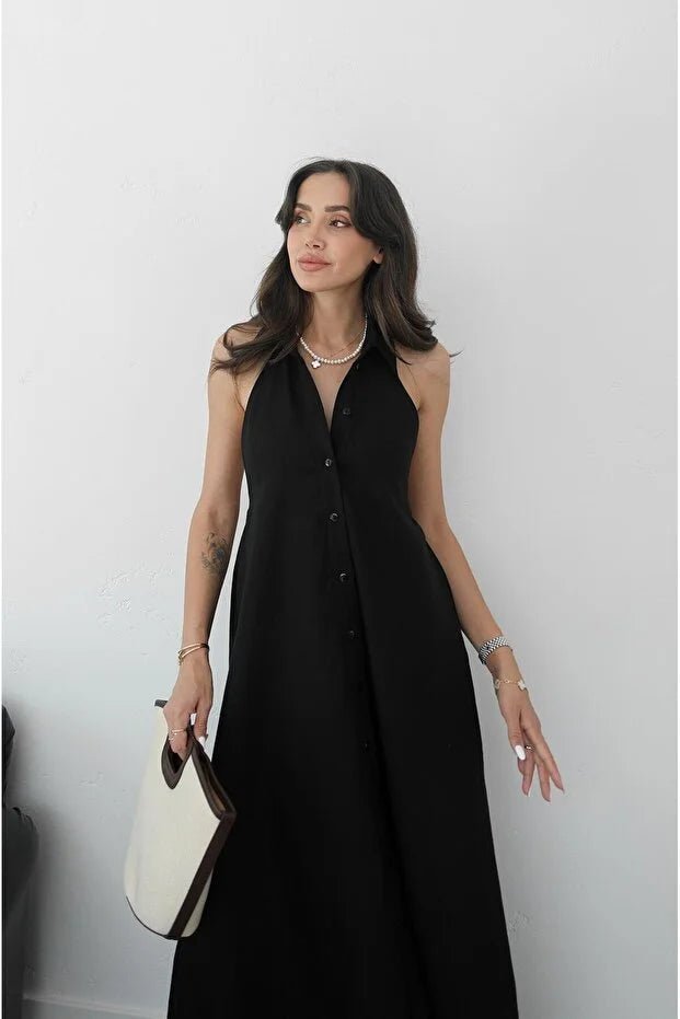 Vestido largo elegante halter Kaya