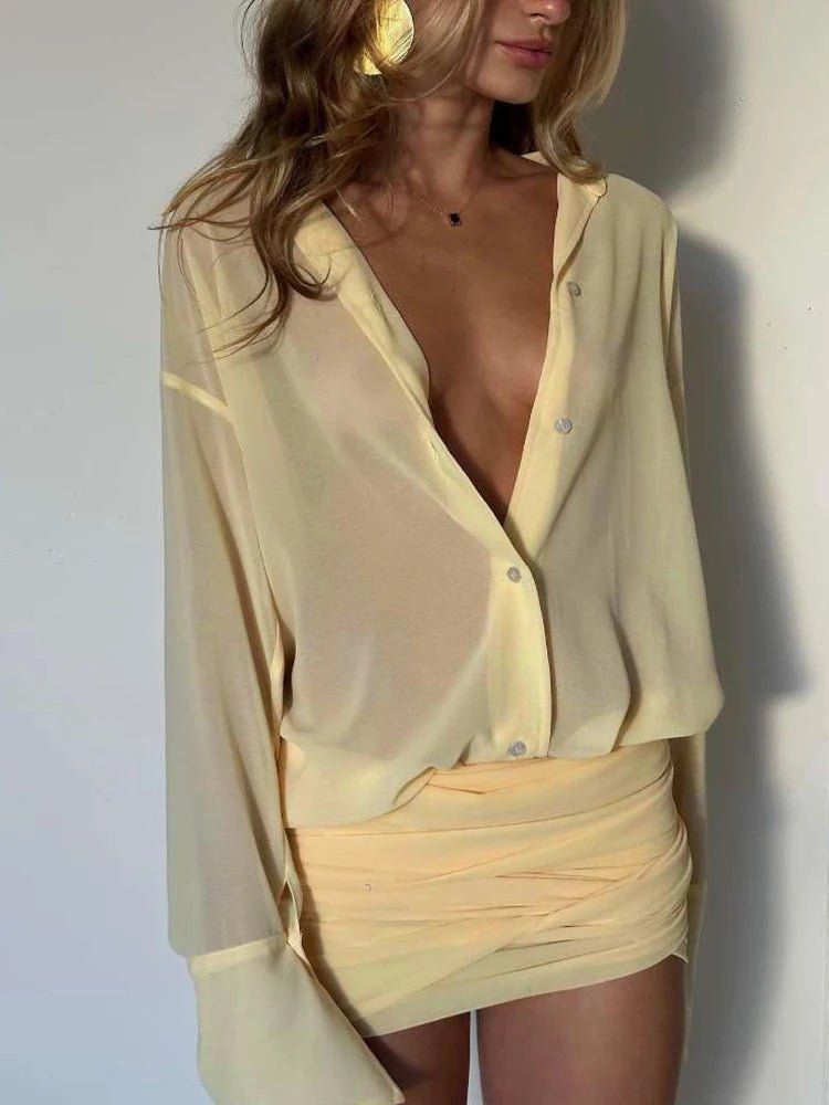 Vestido camisero de manga larga Kendall