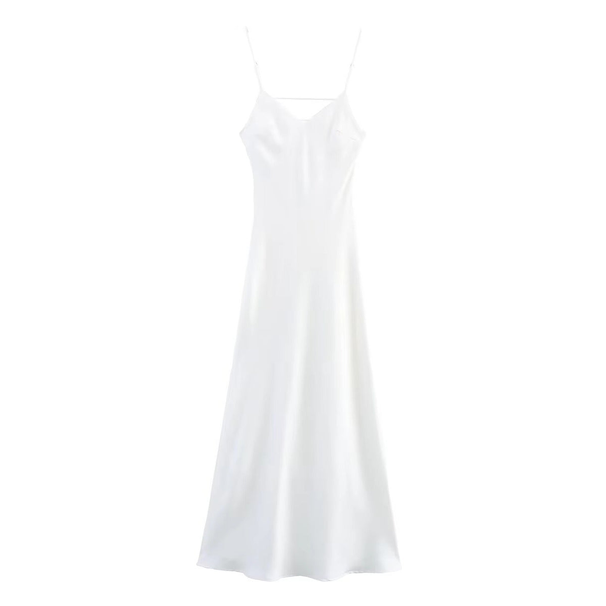 Vestido largo de satén con espalda descubierta Kirra