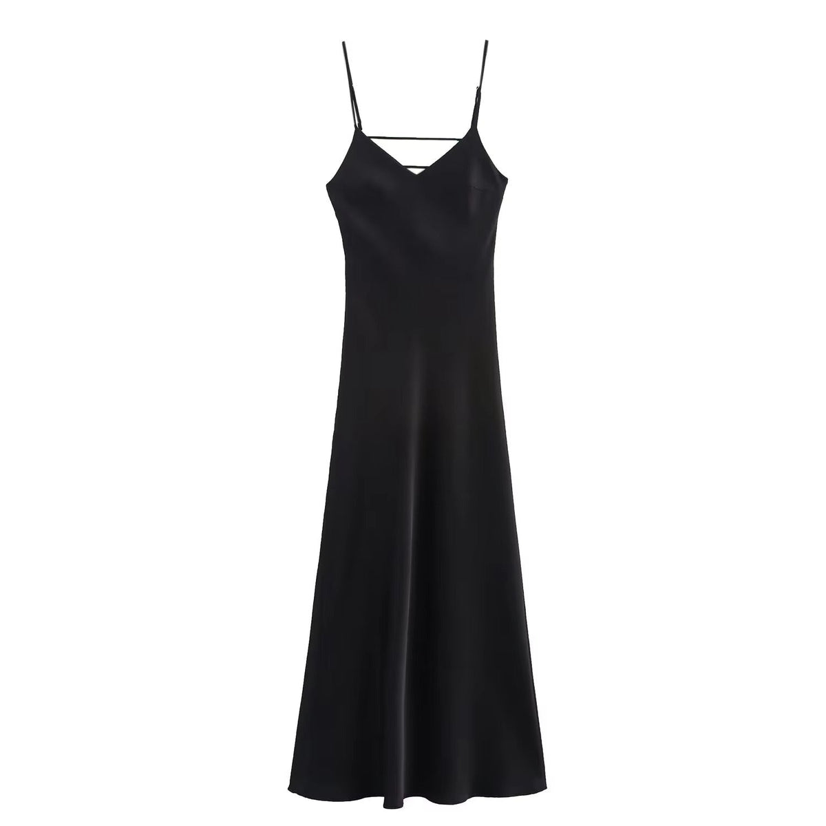 Vestido largo de satén con espalda descubierta Kirra