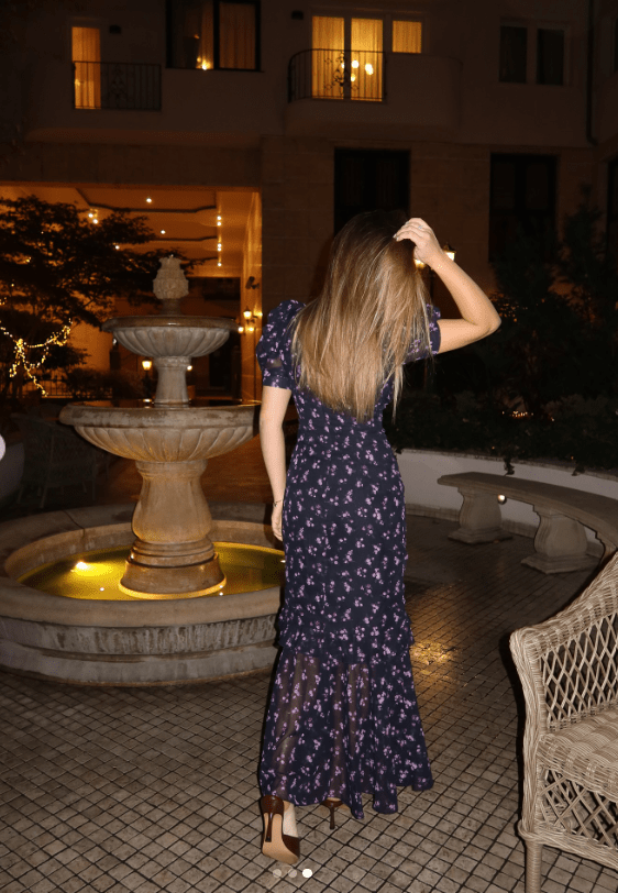 Vestido largo floral con mangas abullonadas Klea