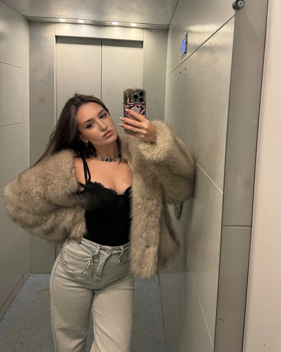 Chaqueta de pelo sintético Krista