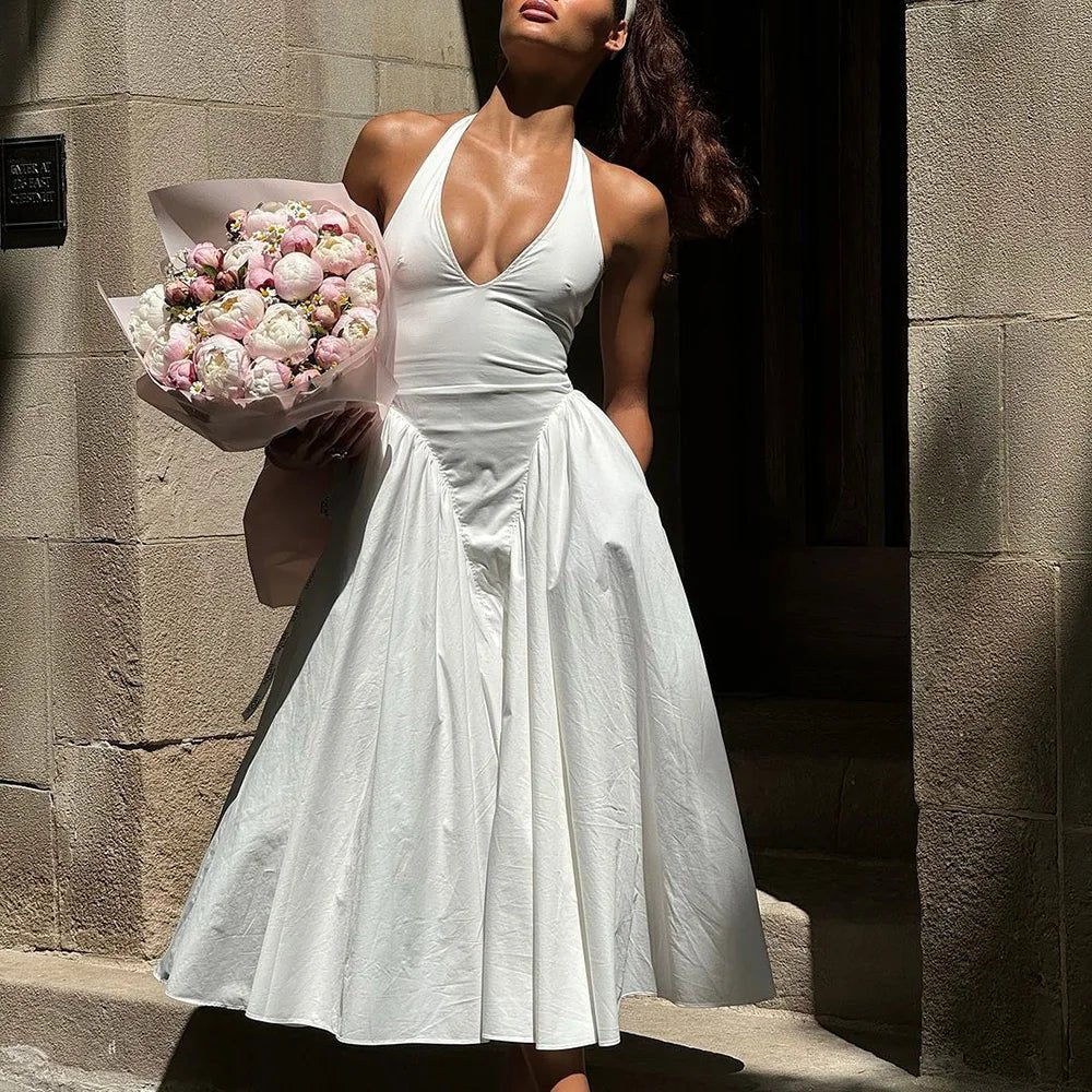 Vestido largo con escote pronunciado Kristy