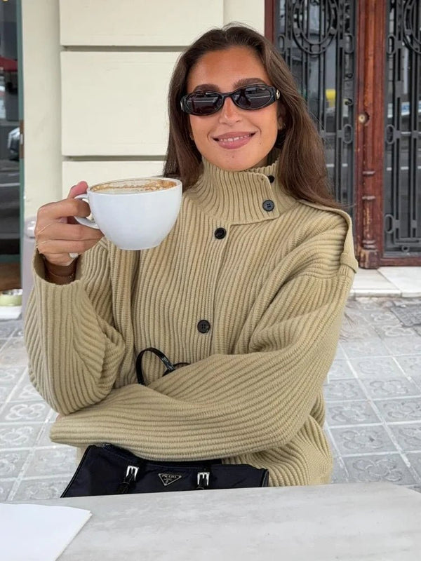 Cárdigan de punto con cuello alto Kylie