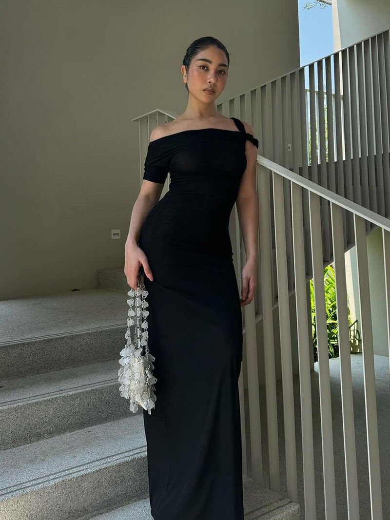 Vestido largo retorcido Kylie