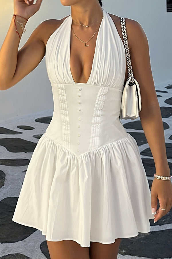 Minivestido ajustado con cuello halter Kyra