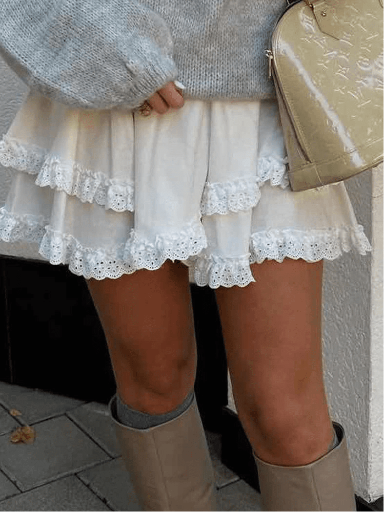 Minifalda a capas con ribete de volantes Kyrie
