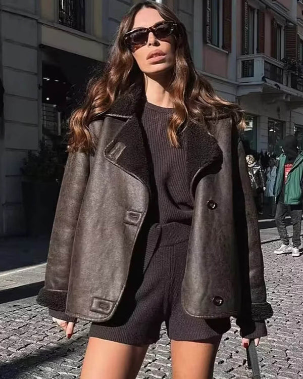 Chaqueta de cuero sintético Laila