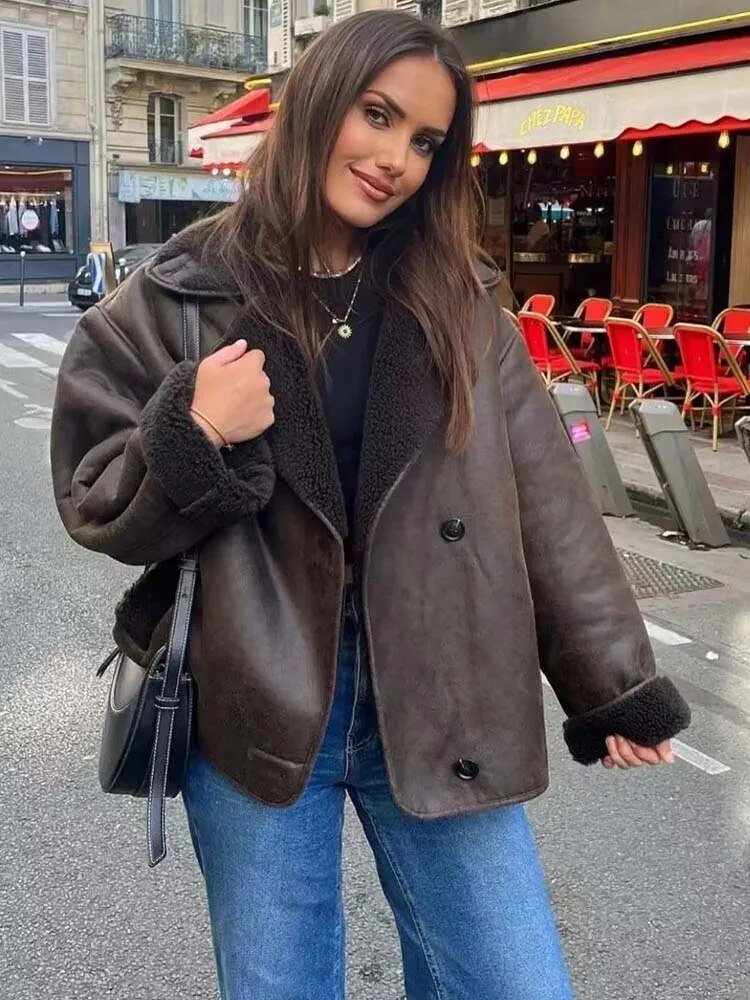 Chaqueta de cuero sintético Laila