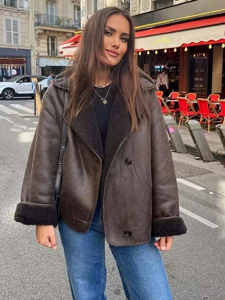 Chaqueta de cuero sintético Laila