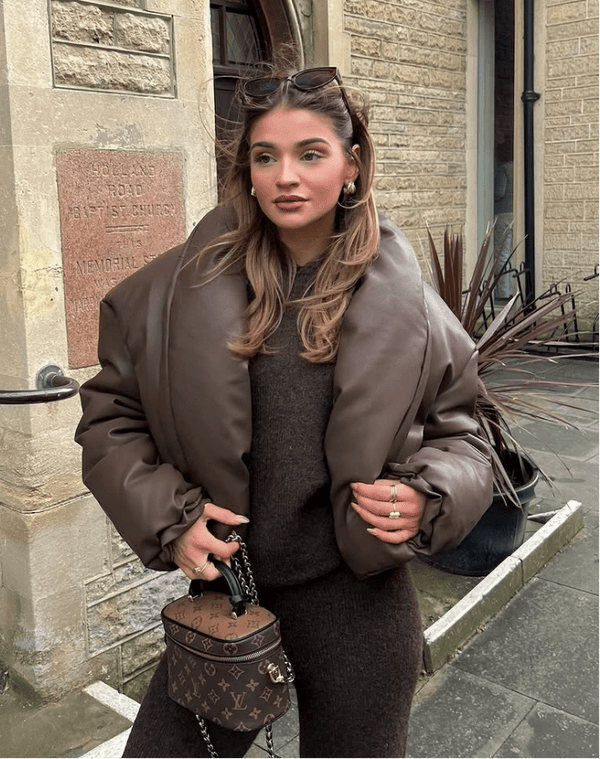 Chaqueta de cuero con solapa Lara
