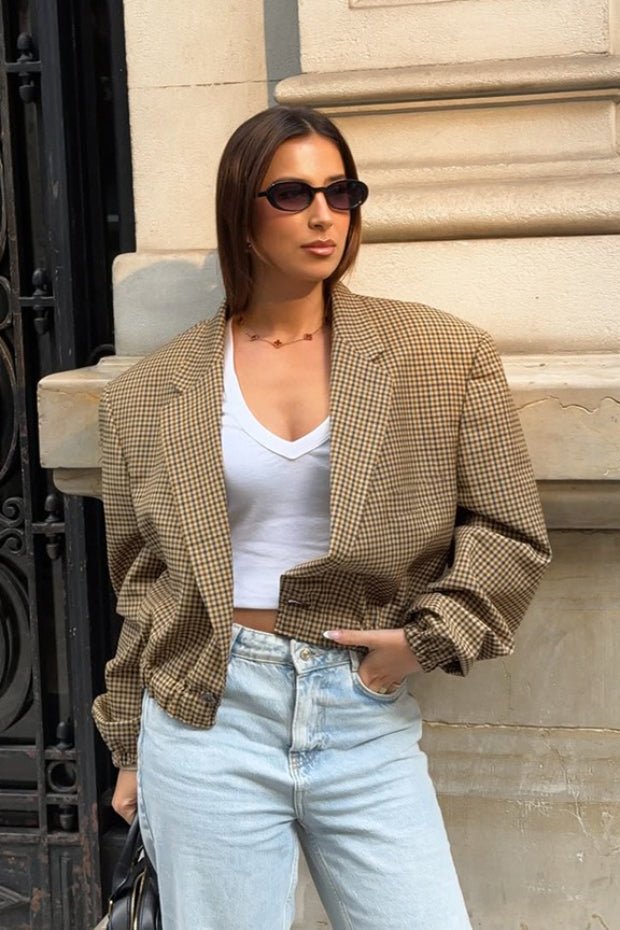 Blazer de cuadros y corte holgado Latriz