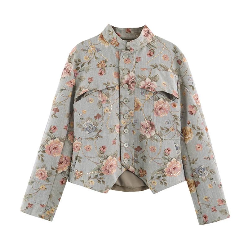 Chaqueta corta de jacquard vintage Laura