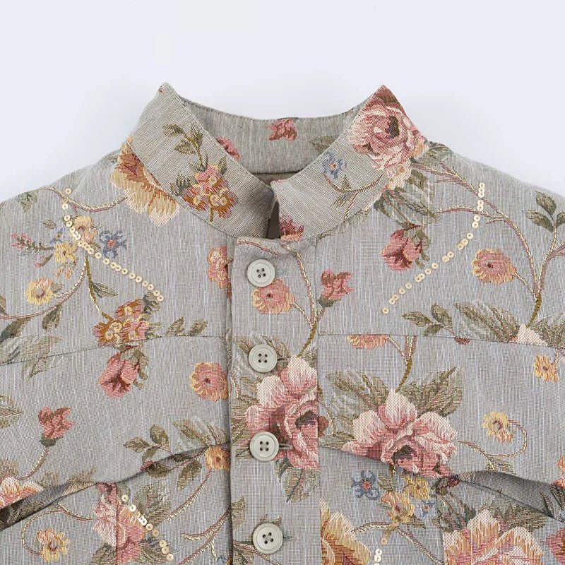 Chaqueta corta de jacquard vintage Laura