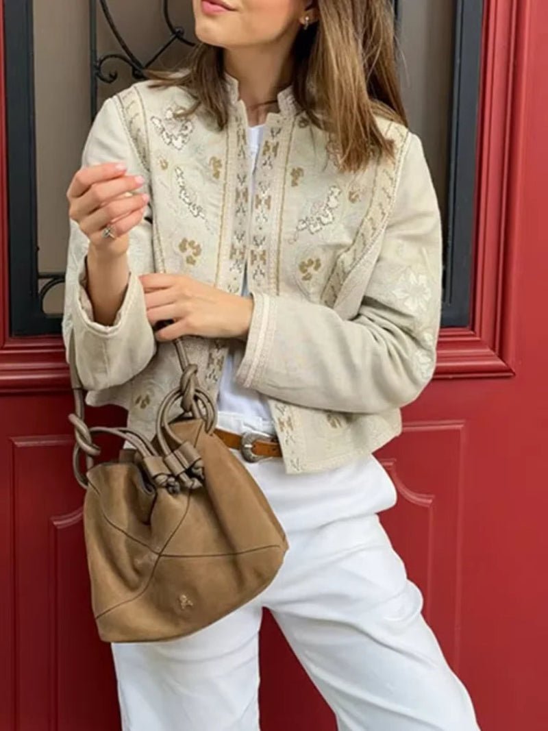 Chaqueta corta con estampado floral Layla