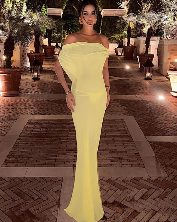 Vestido largo de malla con espalda descubierta Leah