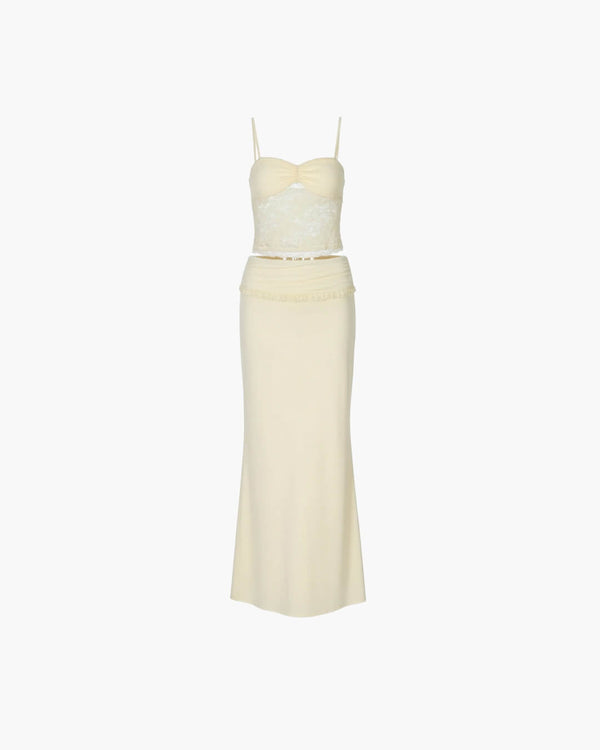 Conjunto de falda larga de encaje Leanna
