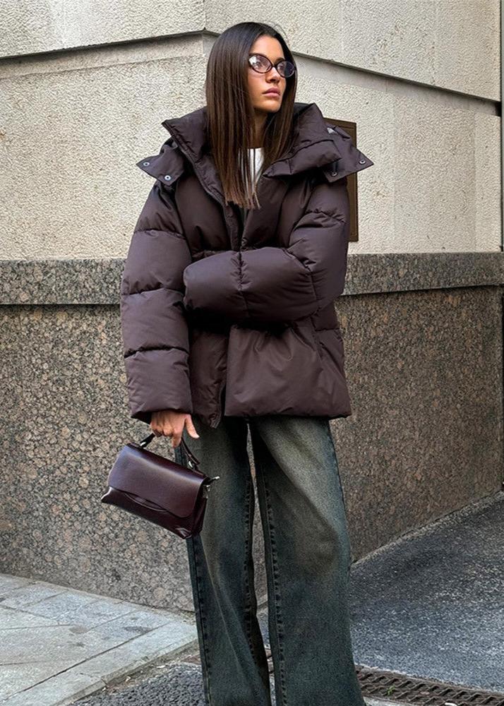 Chaqueta acolchada extragrande Leila con capucha desmontable