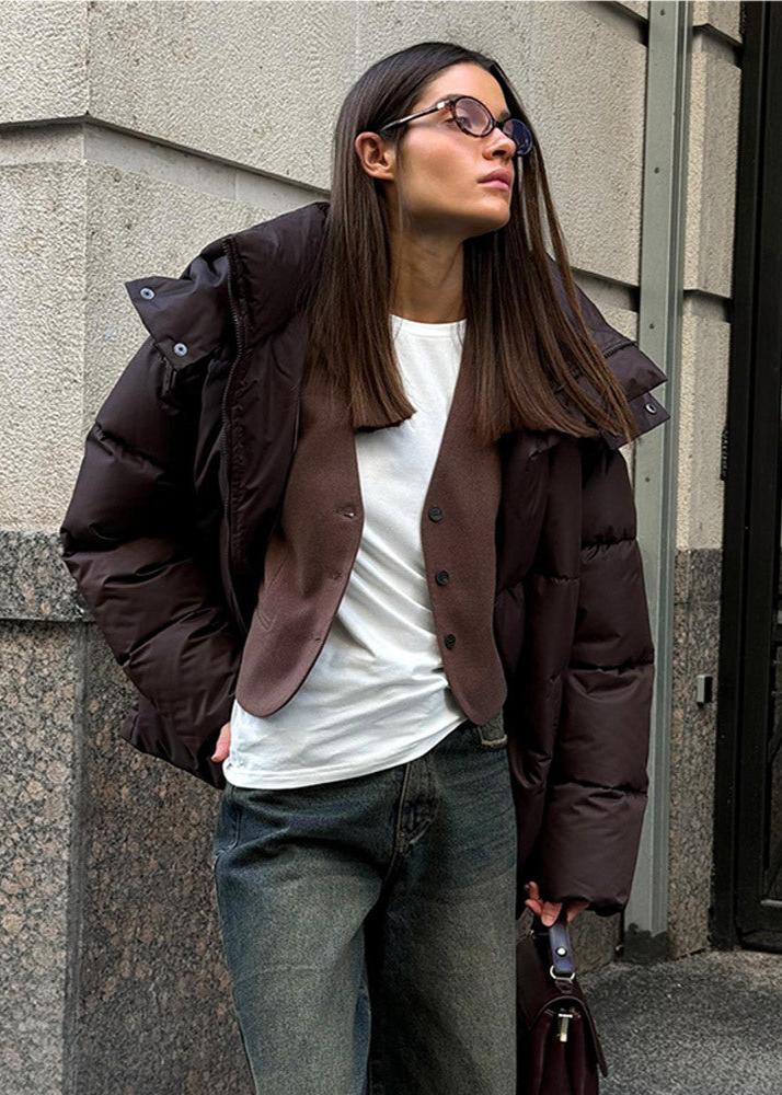 Chaqueta acolchada extragrande Leila con capucha desmontable