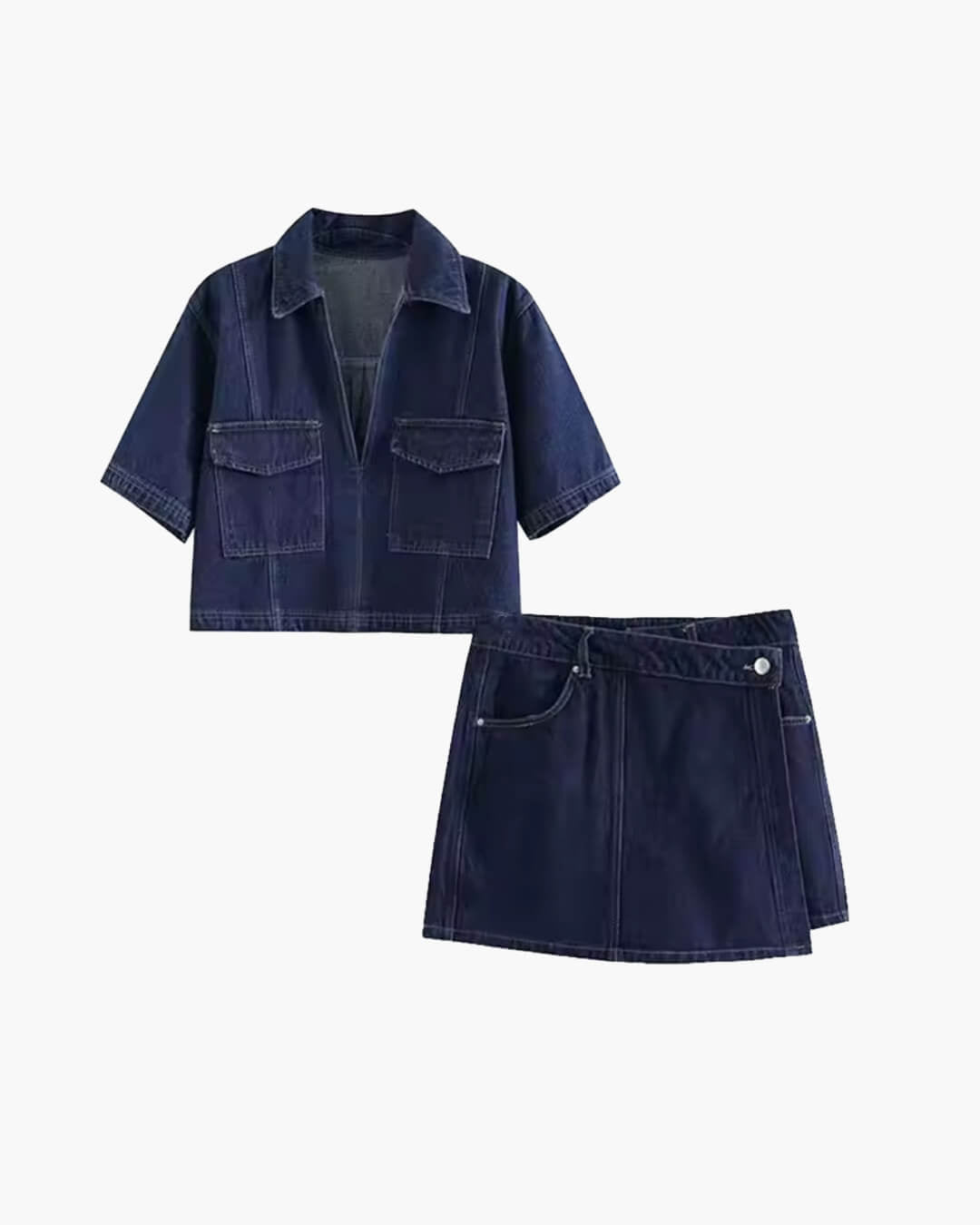 Conjunto de top corto y falda pantalón Leslie