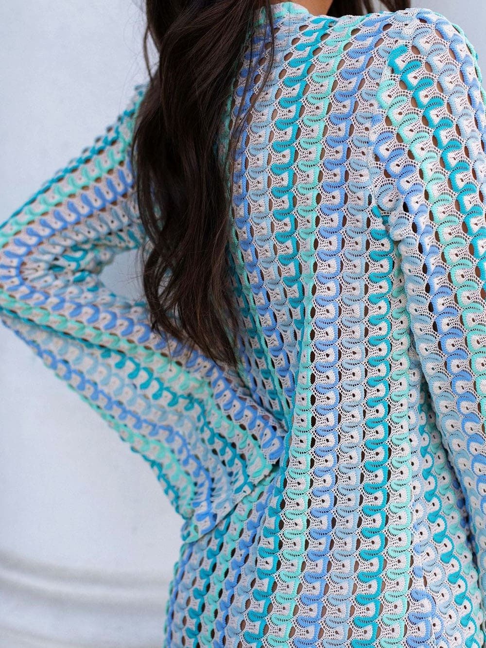 Maxivestido de crochet a rayas Lieke