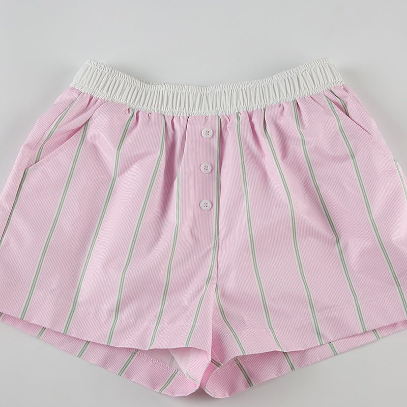 Pantalones cortos tipo bóxer de popelina a rayas Liesel