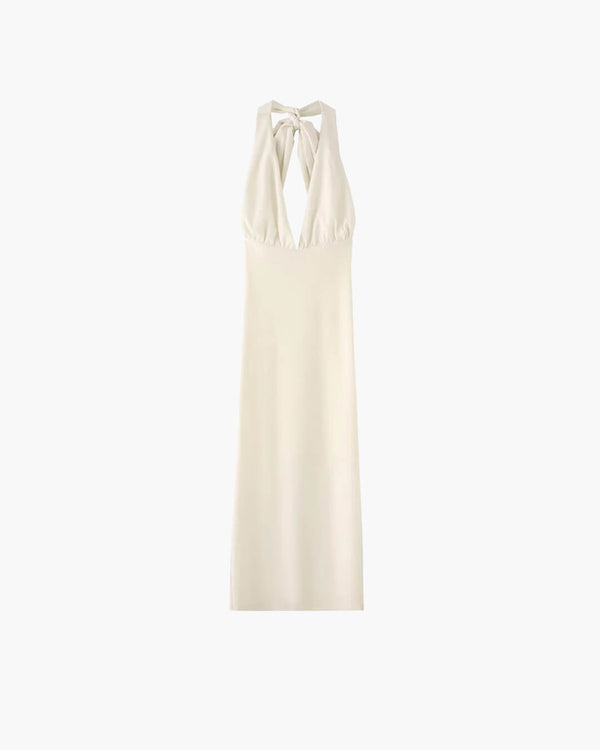 Vestido largo halter con espalda descubierta Lisa