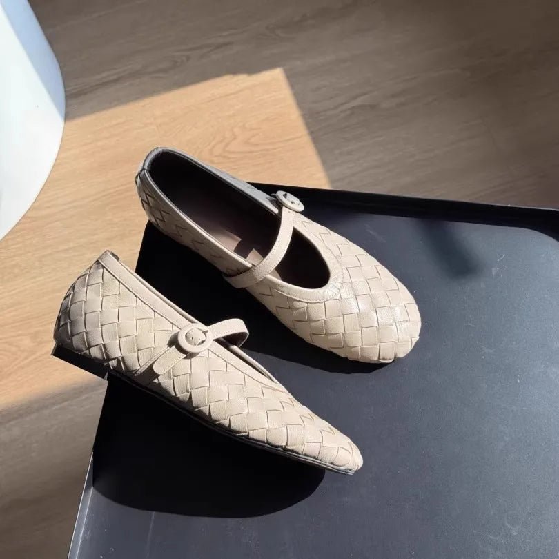 Zapatos planos de cuero trenzado Lisbeth