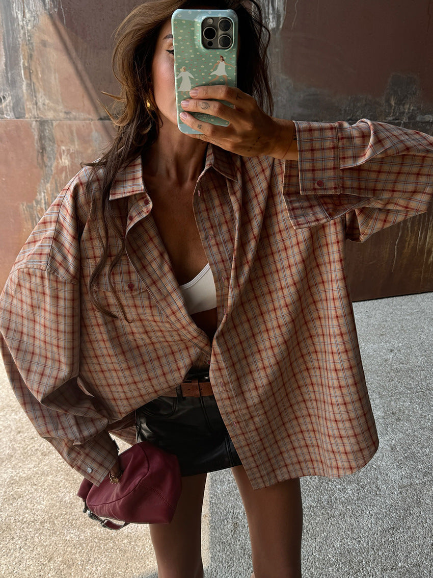 Camisa oversize de cuadros Fenna