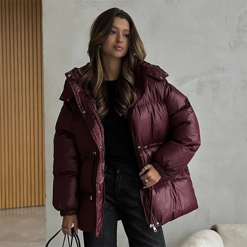 Abrigo acolchado Lorie con capucha y cordón ajustable