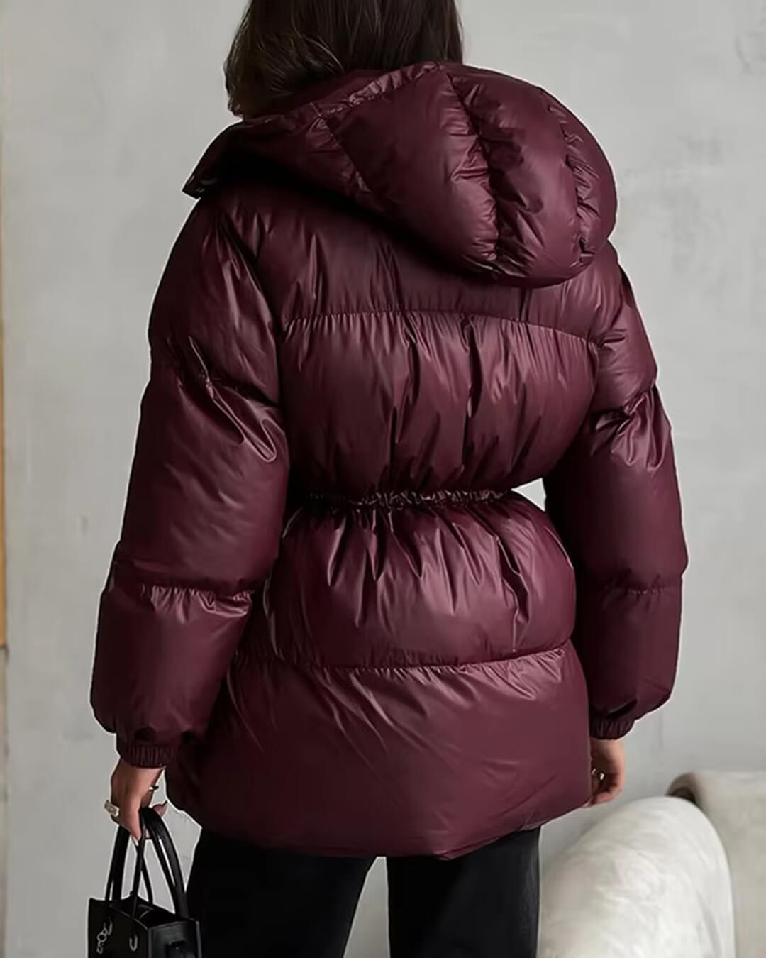 Abrigo acolchado Lorie con capucha y cordón ajustable