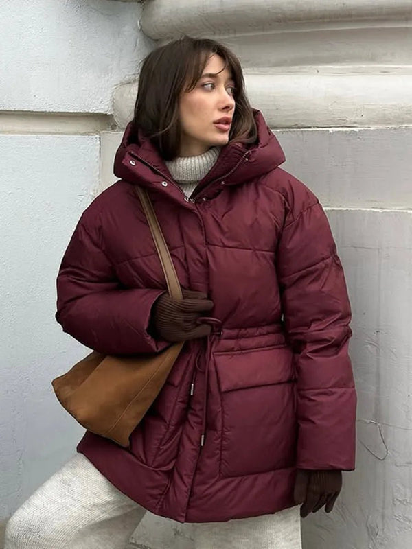 Abrigo acolchado Lorna con capucha y cordón ajustable