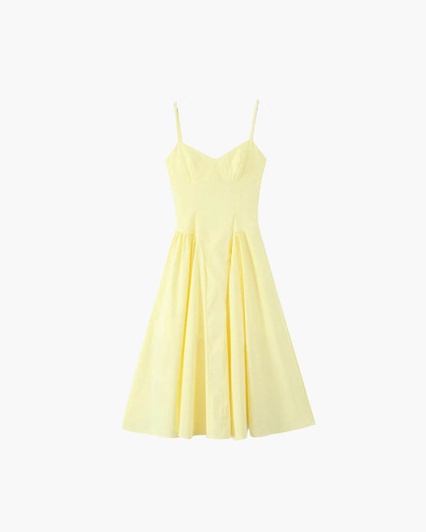 Vestido midi de tirantes con corpiño Luciana