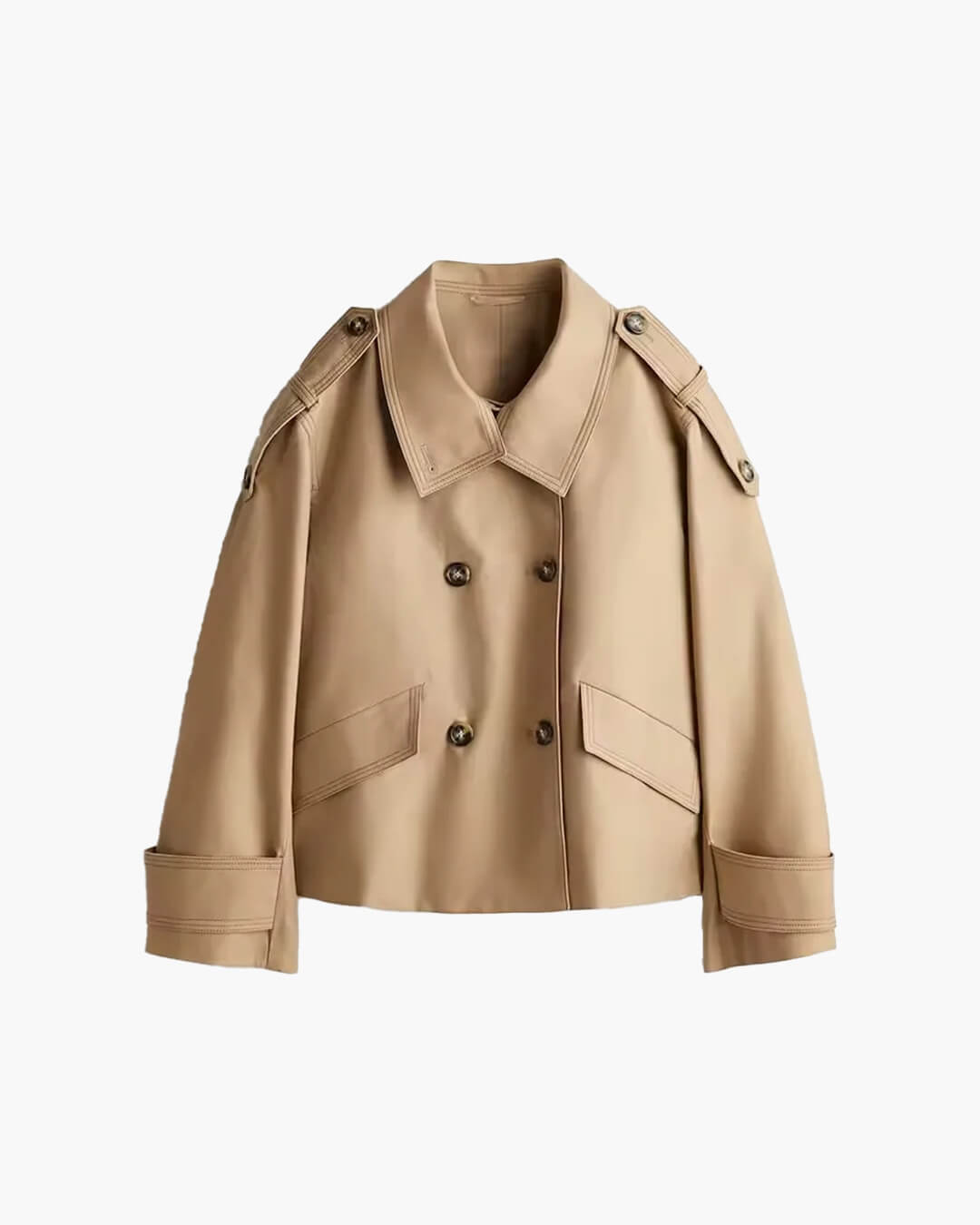 Gabardina corta con cuello mao Lucy