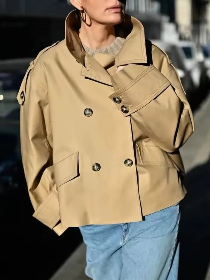 Gabardina corta con cuello mao Lucy